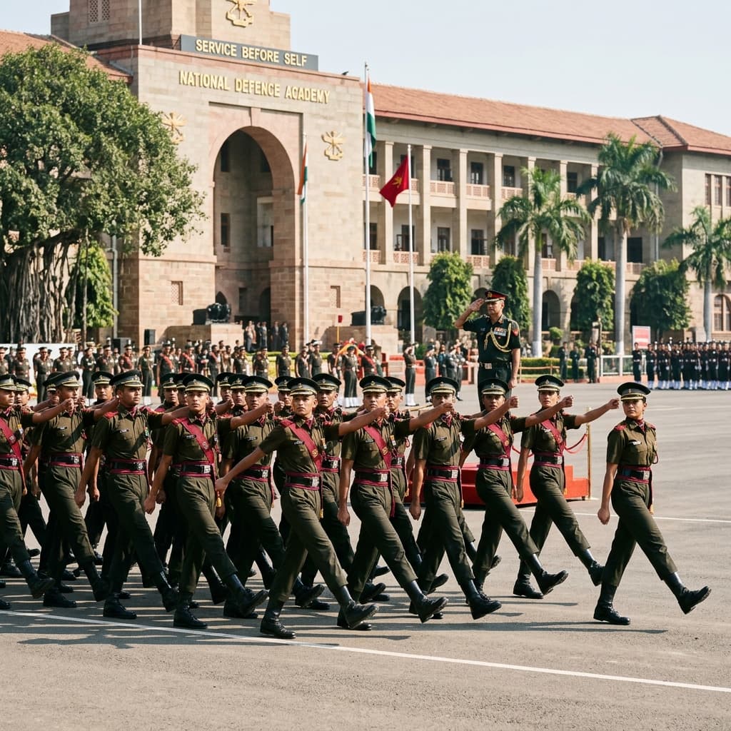 NDA Cadets Marching Drill Background